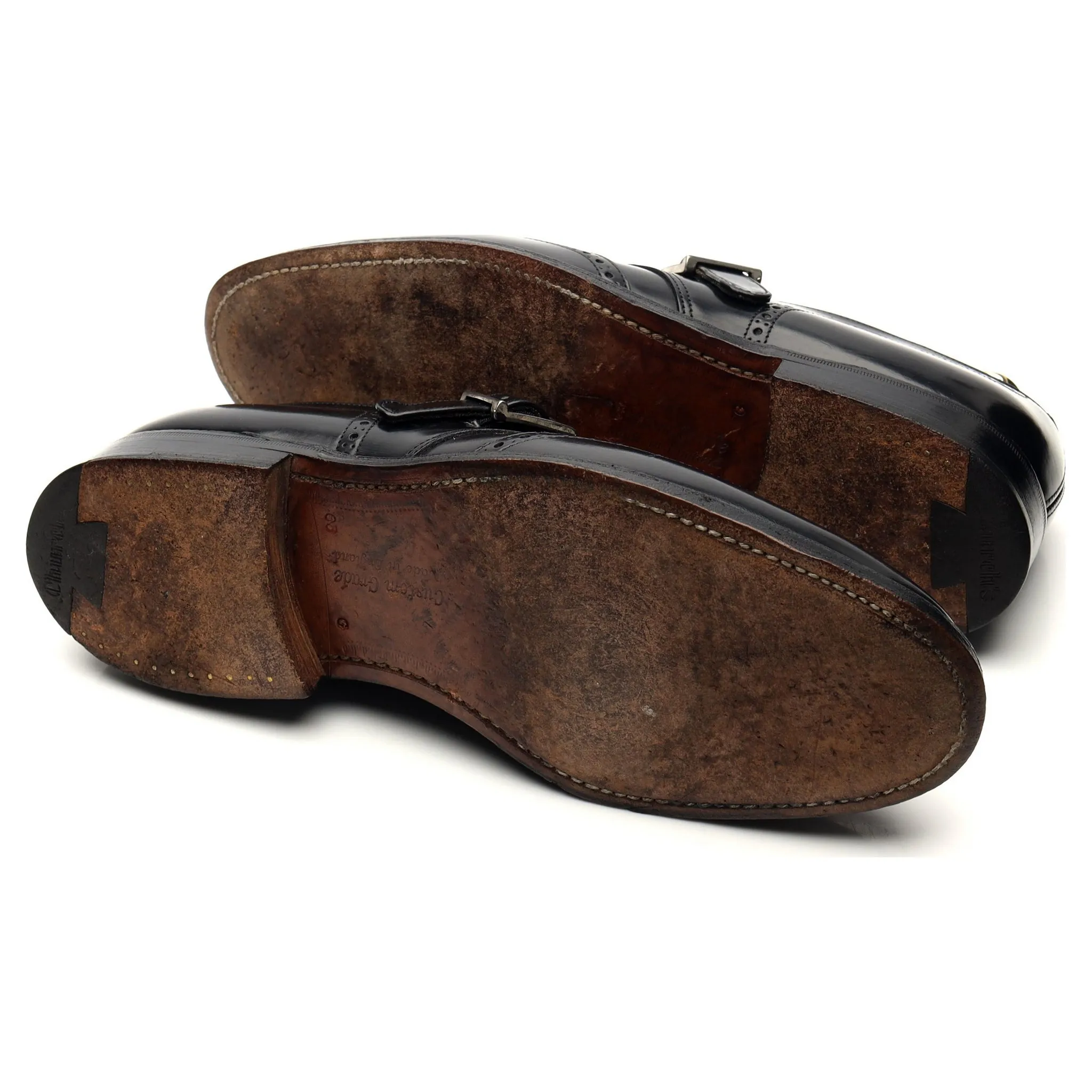 'Piccadilly' Black Leather Monk Strap UK 6.5 G