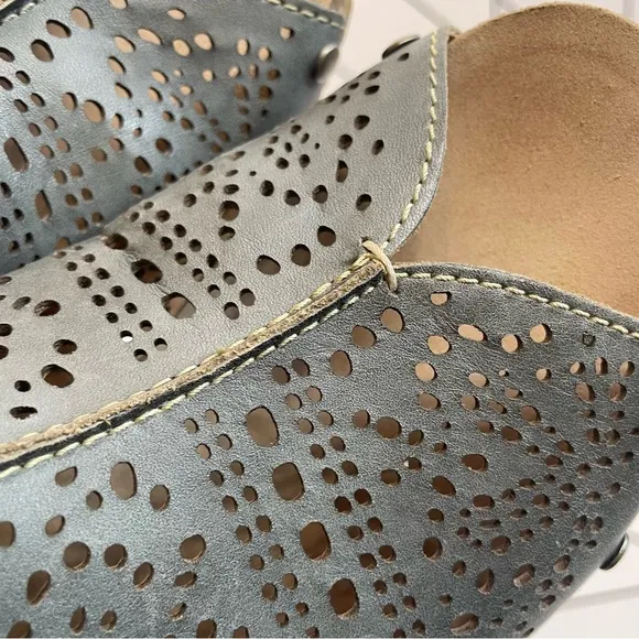 Pikolinos | Benissa Slingback Perforates Leather Peep Toe Wedge Size 41