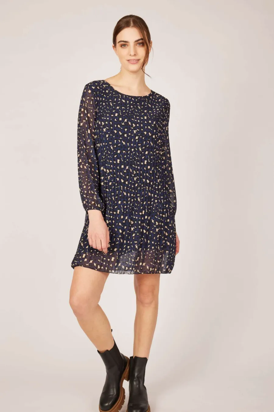 Pistache Leopard Printed Tunic Dress