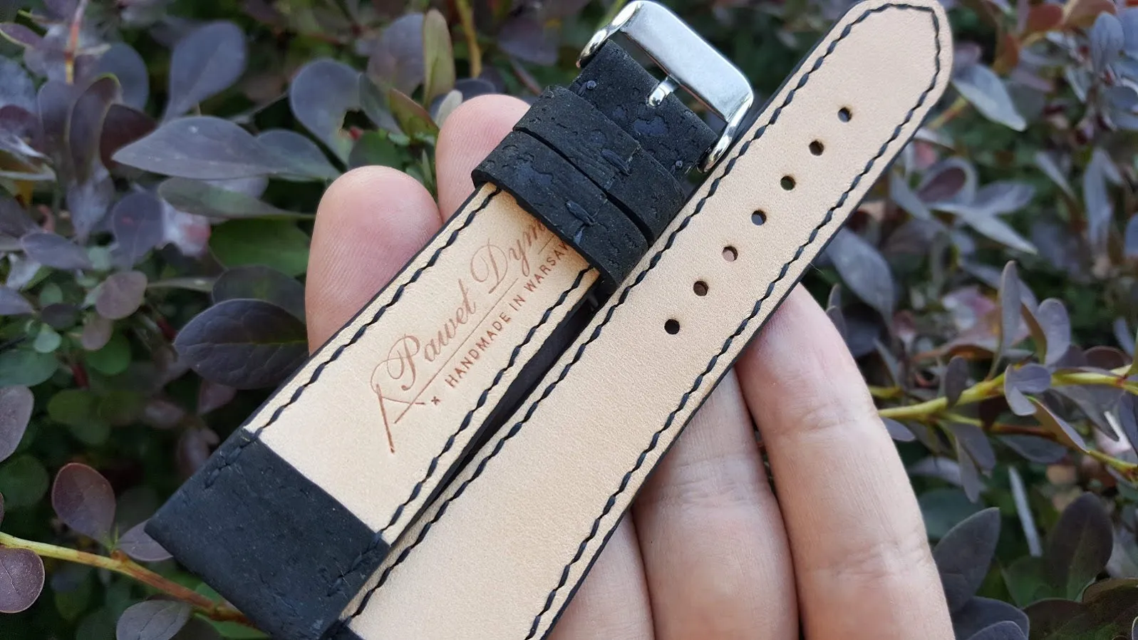 Portuguese cork fabric - Black 20 mm
