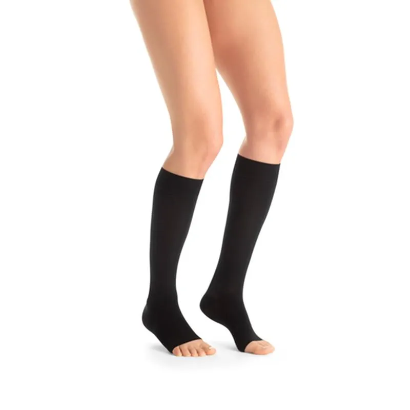 PR/1 JOBST ULTRASHEER WOMEN, KNEE HIGH, 15-20MMHG, XL, CLASSIC BLACK, OPEN TOE