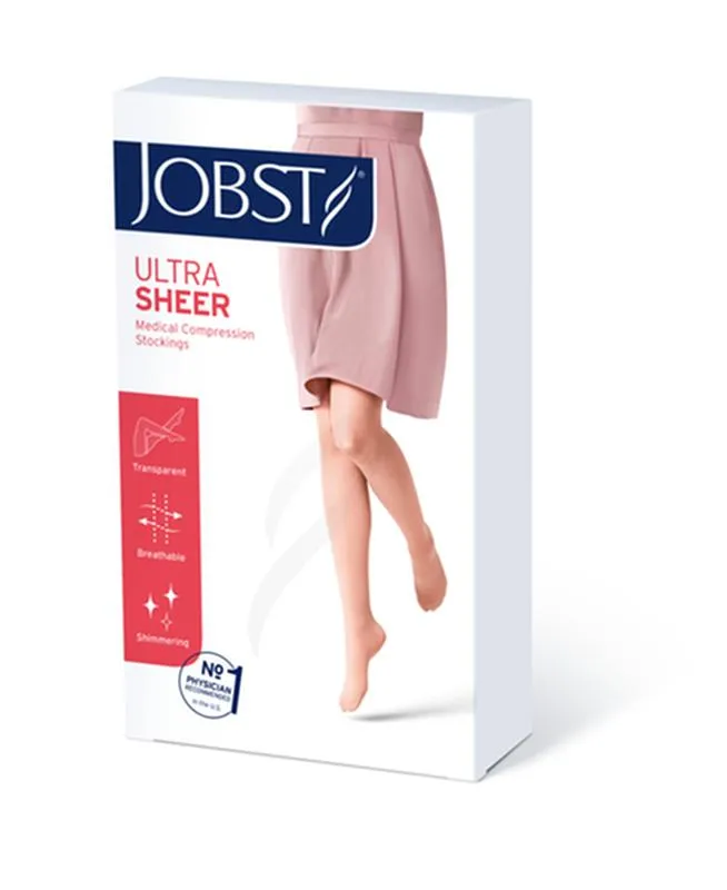 PR/1 JOBST ULTRASHEER WOMEN, KNEE HIGH, 30-40MMHG, LG, HONEY, CLOSED TOE
