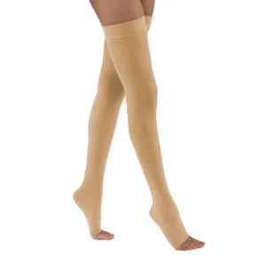 PR/1 JOBST ULTRASHEER WOMEN, THIGH HIGH W/SIL DOT BAND, 20-30MMHG, MD, HONEY, OPEN TOE
