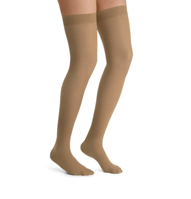 PR/1 JOBST ULTRASHEER WOMEN, THIGH HIGH W/SIL DOT BAND, 20-30MMHG, XL, SUN BRONZE, CLOSED TOE