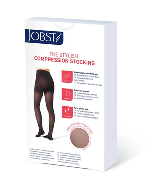 PR/1 JOBST ULTRASHEER WOMEN, THIGH HIGH W/SIL LACE BAND, 20-30MMHG, SM, NATURAL, CLOSED TOE