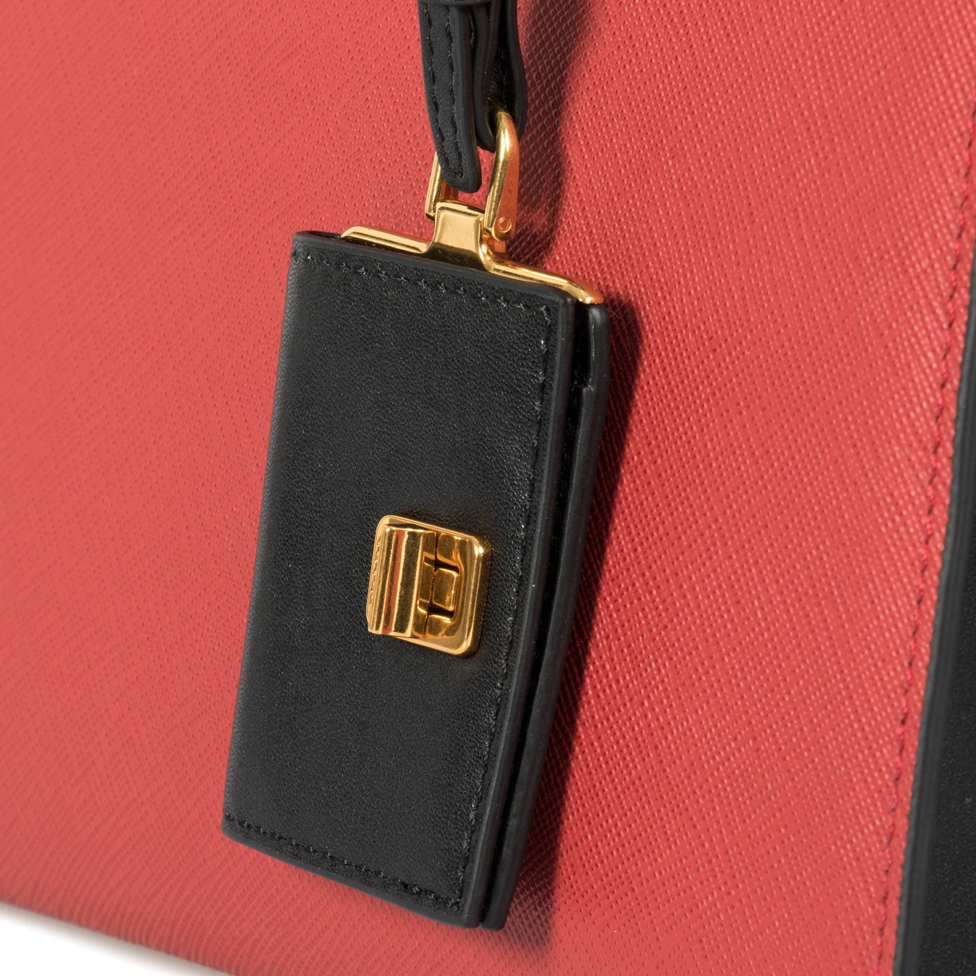 Prada Esplanade Leather Tote In Red and Black
