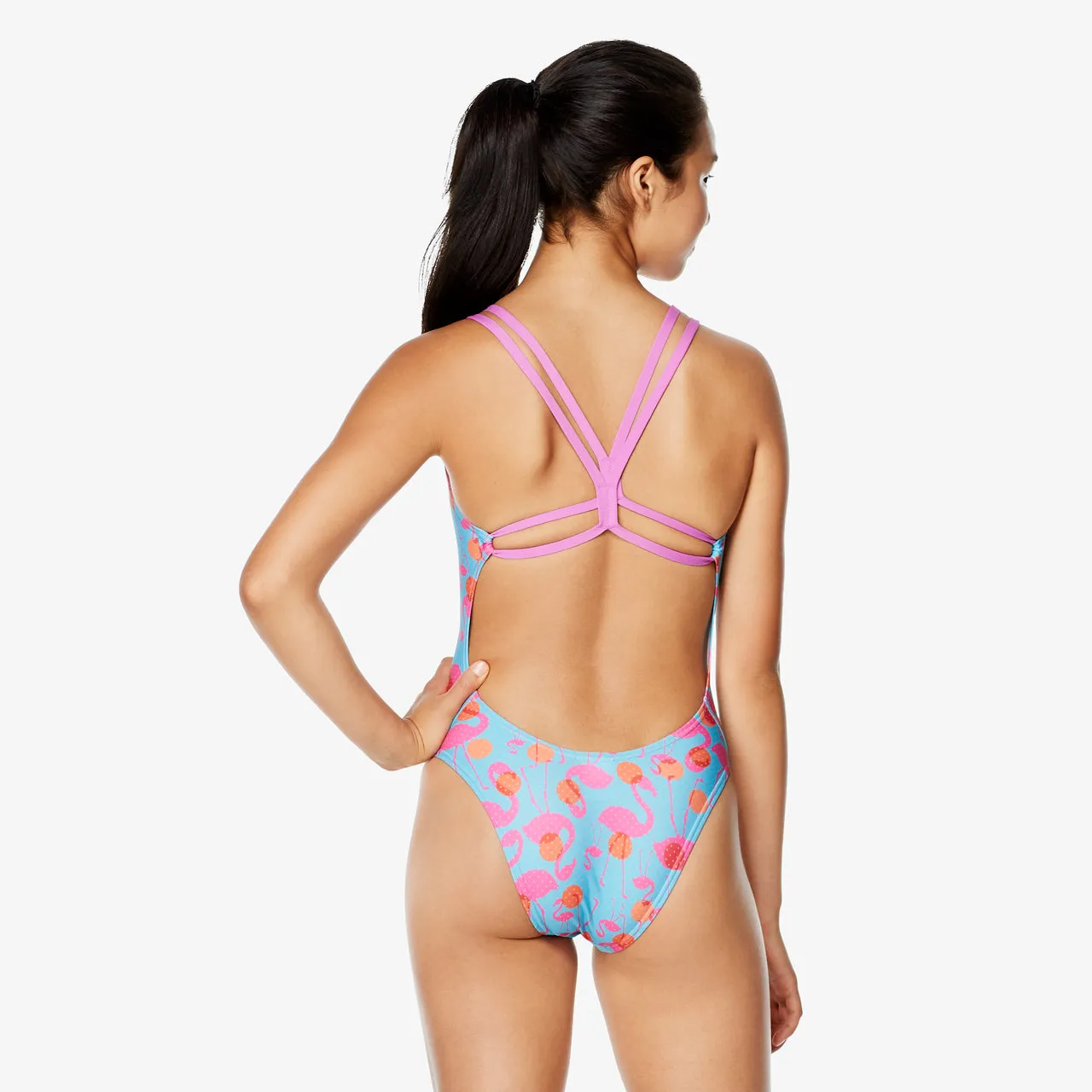 PRINTED DOUBLE STRAP ONE PIECE