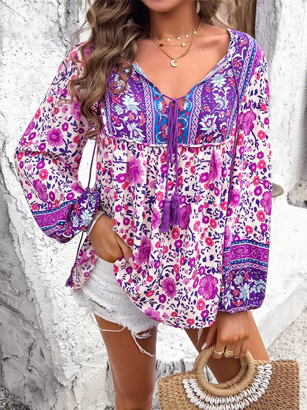Printed Tied Blouse