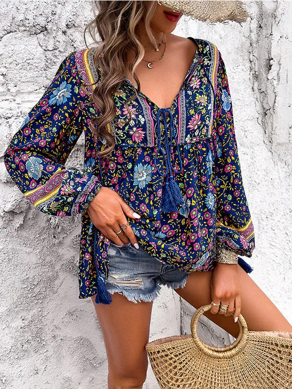Printed Tied Blouse
