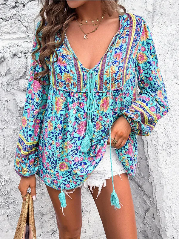 Printed Tied Blouse
