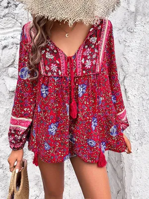 Printed Tied Blouse