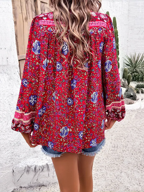 Printed Tied Blouse