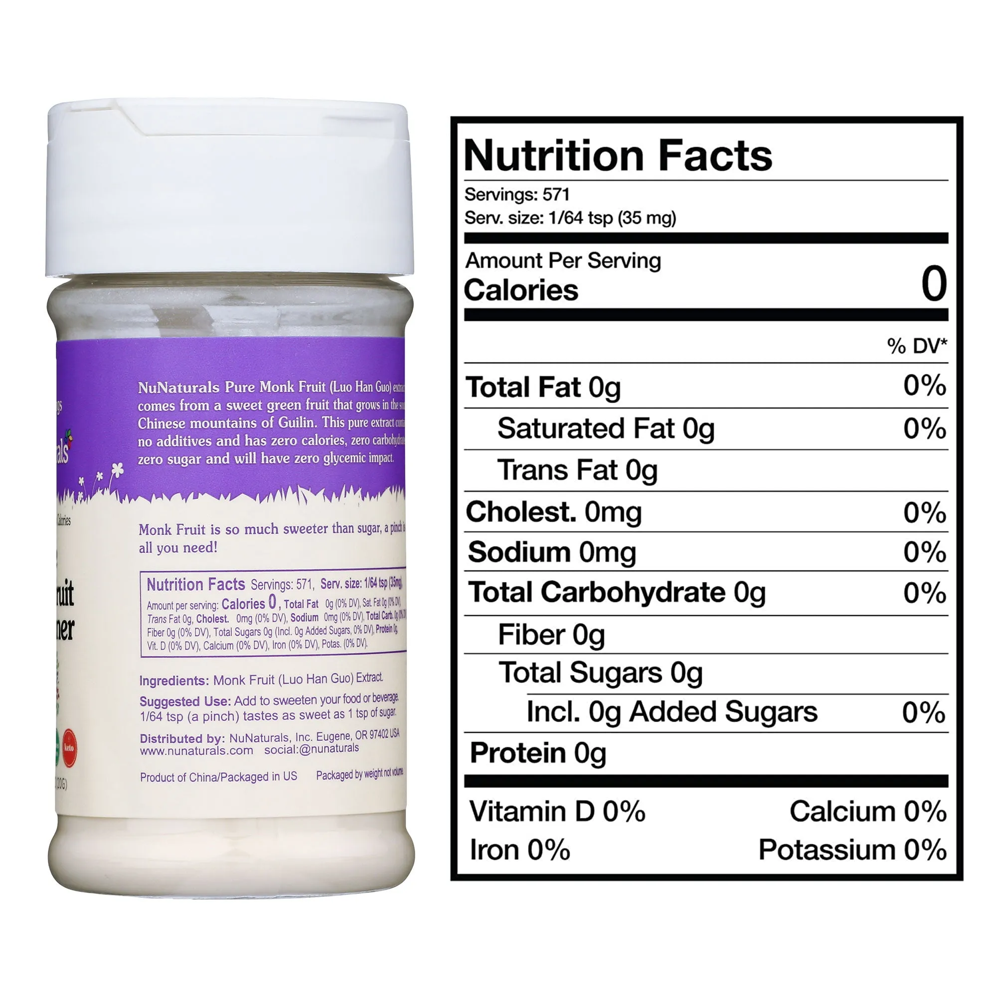 Pure Monk Fruit Sweetener .71 oz