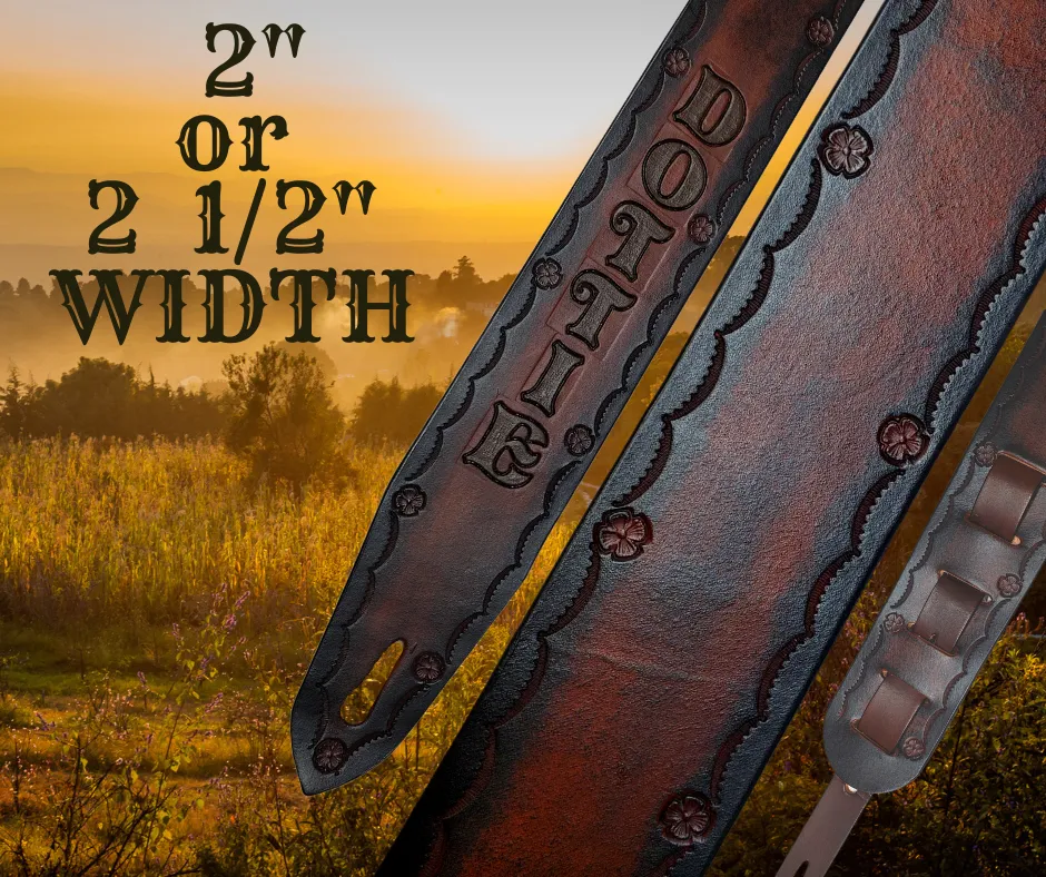 "Country Sunshine" Leather Guitar Strap