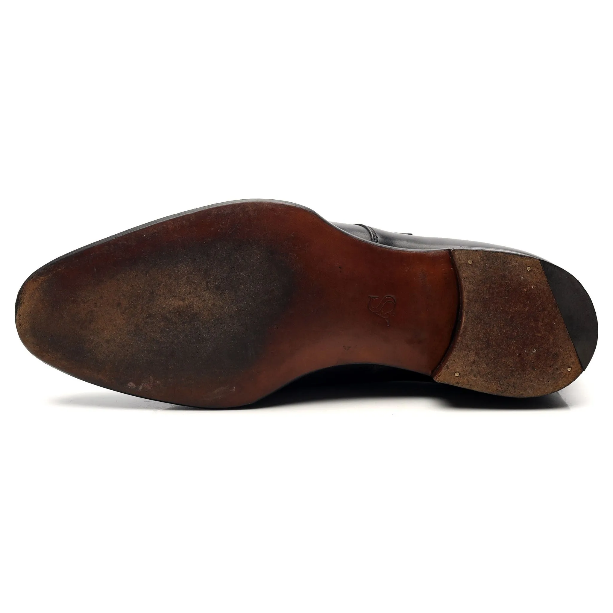 'Ramsey' Black Leather Double Monk Strap UK 8.5 F