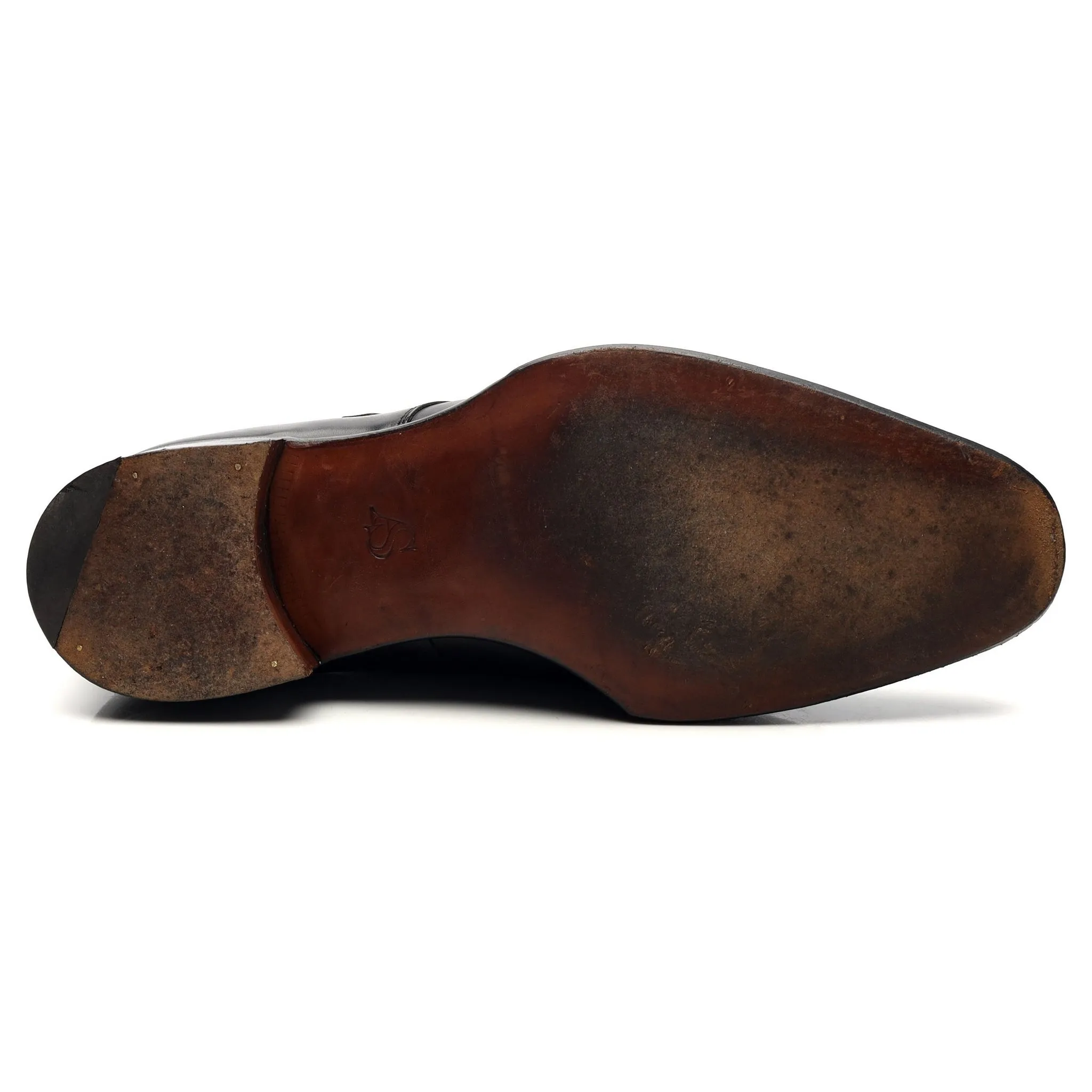 'Ramsey' Black Leather Double Monk Strap UK 8.5 F