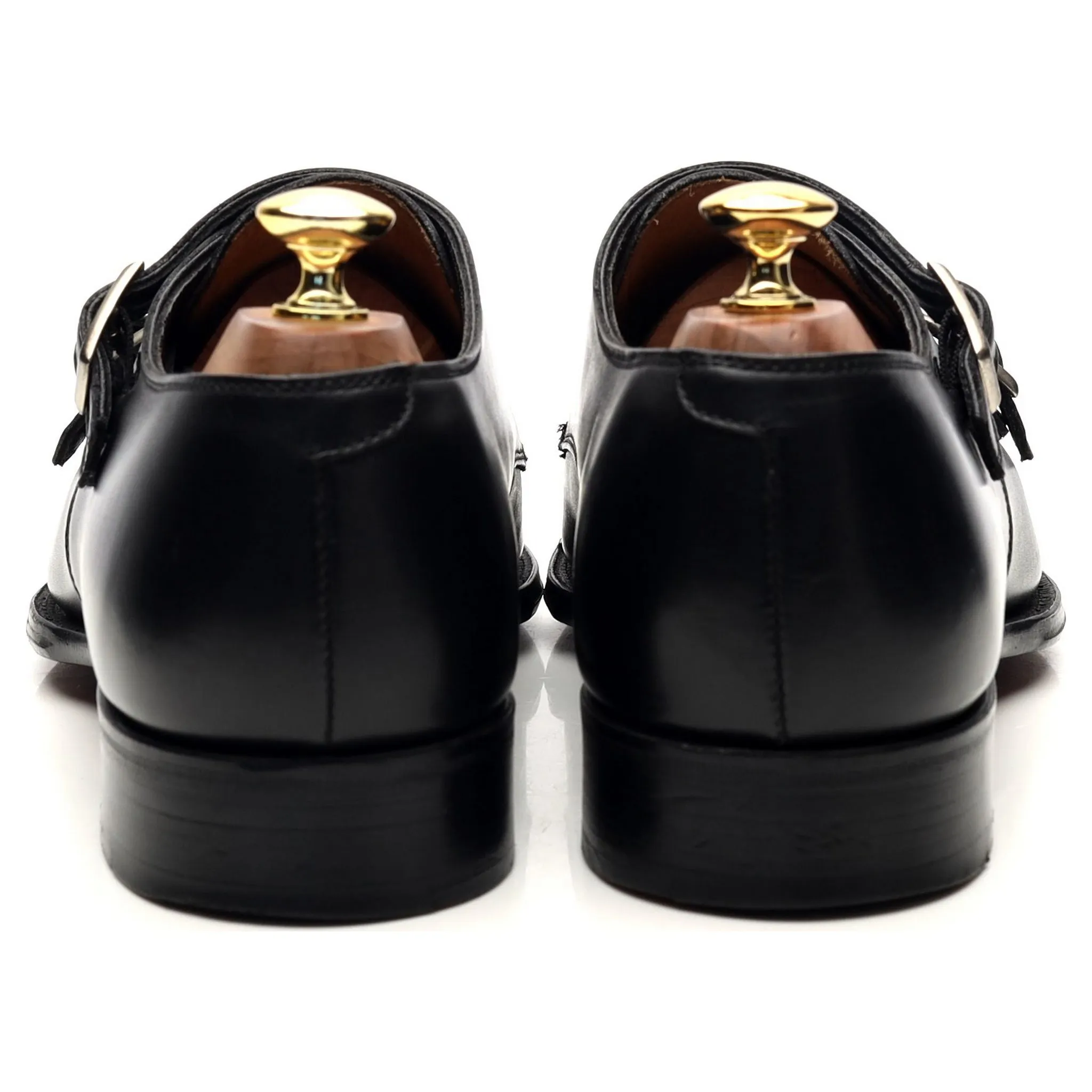 'Ramsey' Black Leather Double Monk Strap UK 8.5 F