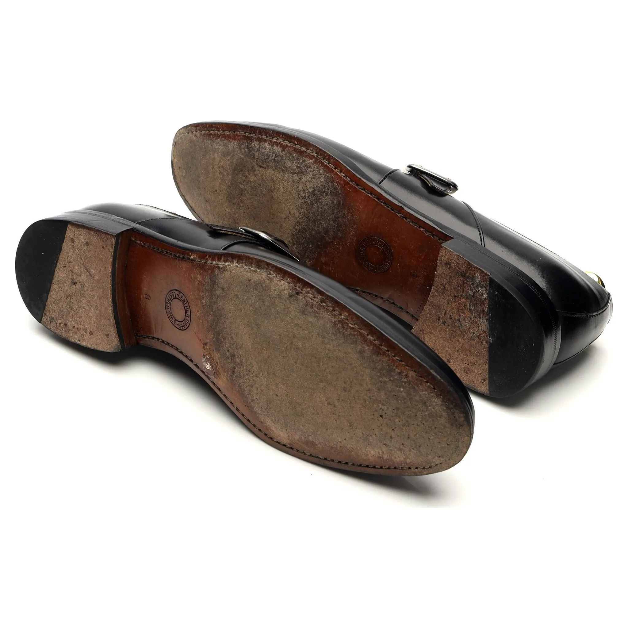 'Ranscombe' Black Leather Monk Strap UK 8 F