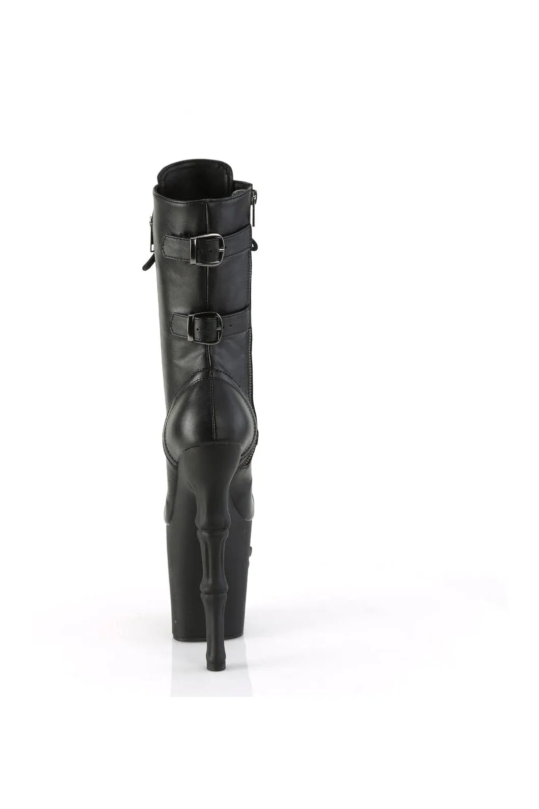 RAPTURE-1047 Black Faux Leather Knee Boot