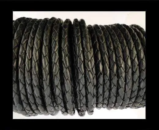 Real Leather Black  Braided Camera Strap Round 8mm