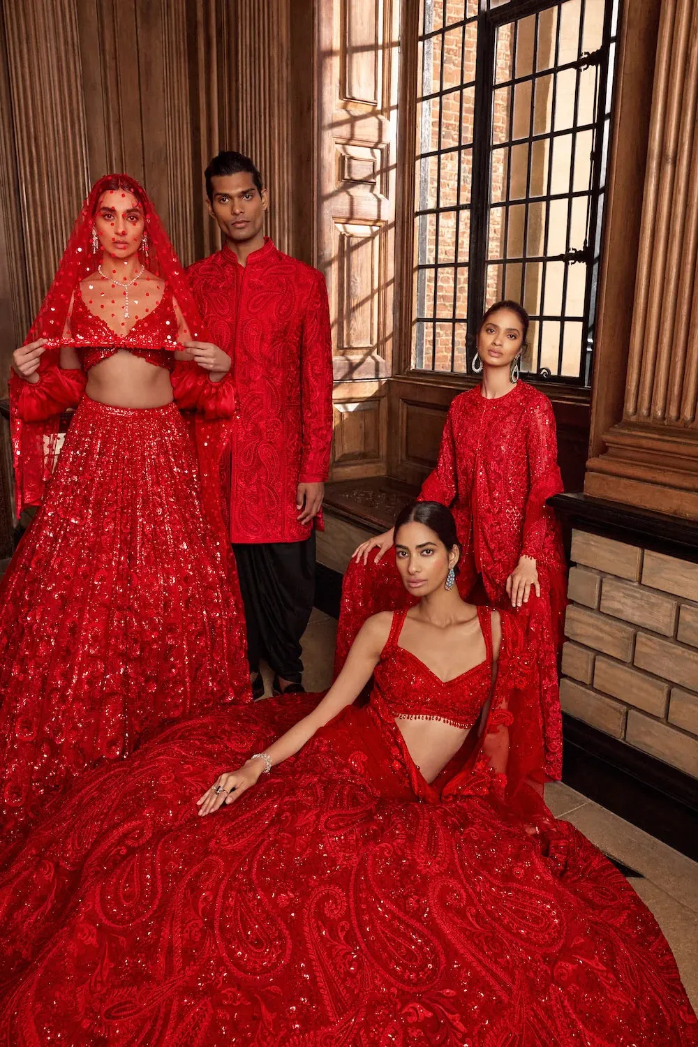 Red Paisley Lehenga Set