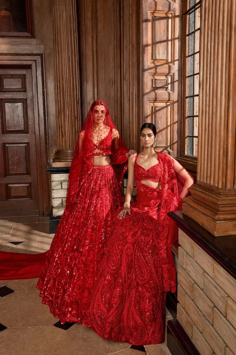 Red Paisley Lehenga Set