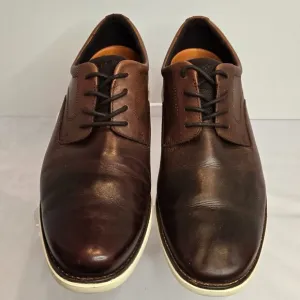 ROCKPORT Men's Garett Plain Toe Lace Up Oxford Leather Shoes Sz 11.5 Cognac