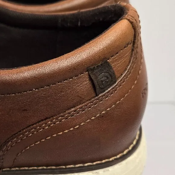 ROCKPORT Men's Garett Plain Toe Lace Up Oxford Leather Shoes Sz 11.5 Cognac