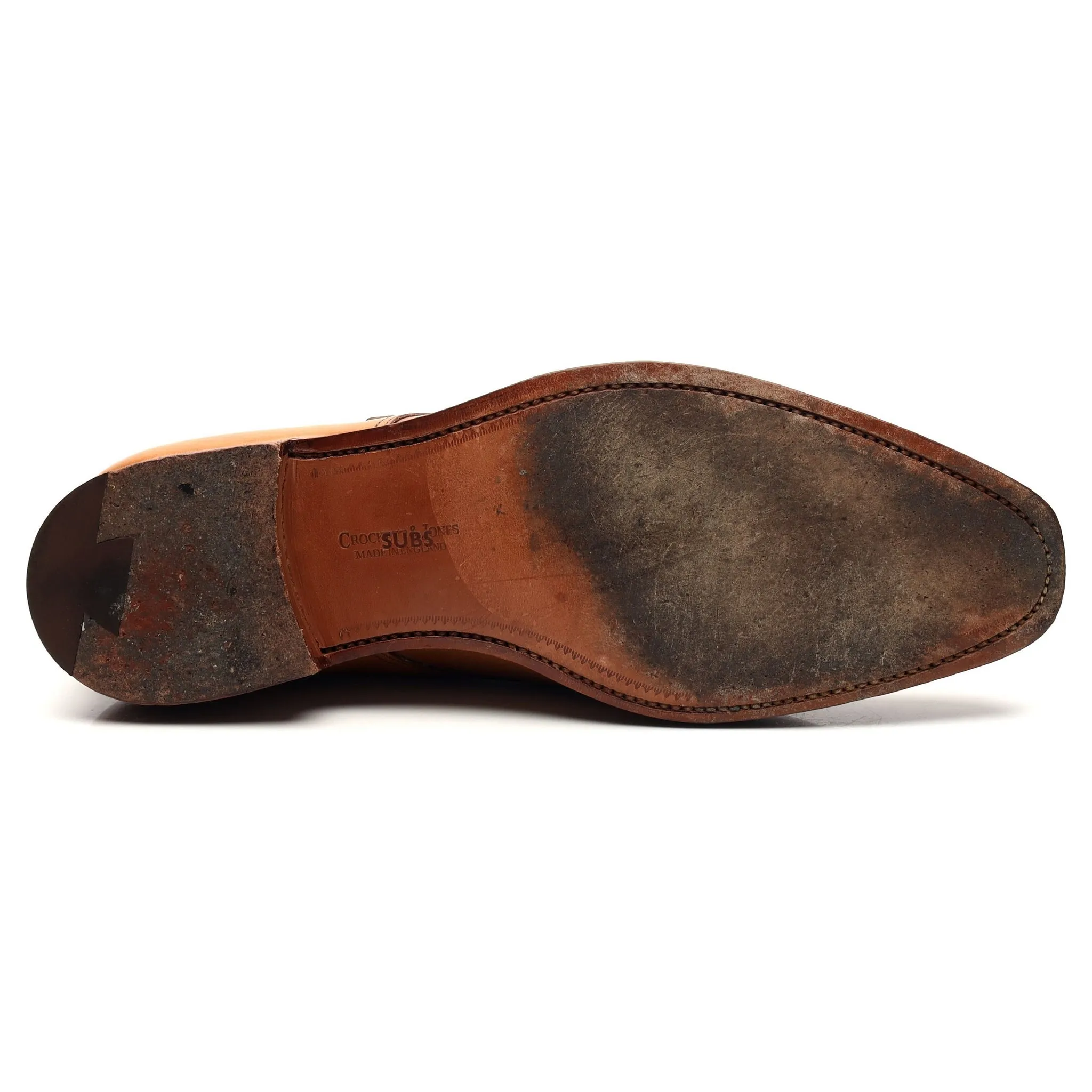 Rose & Born Tan Brown Leather Double Monk Strap UK 7.5 E