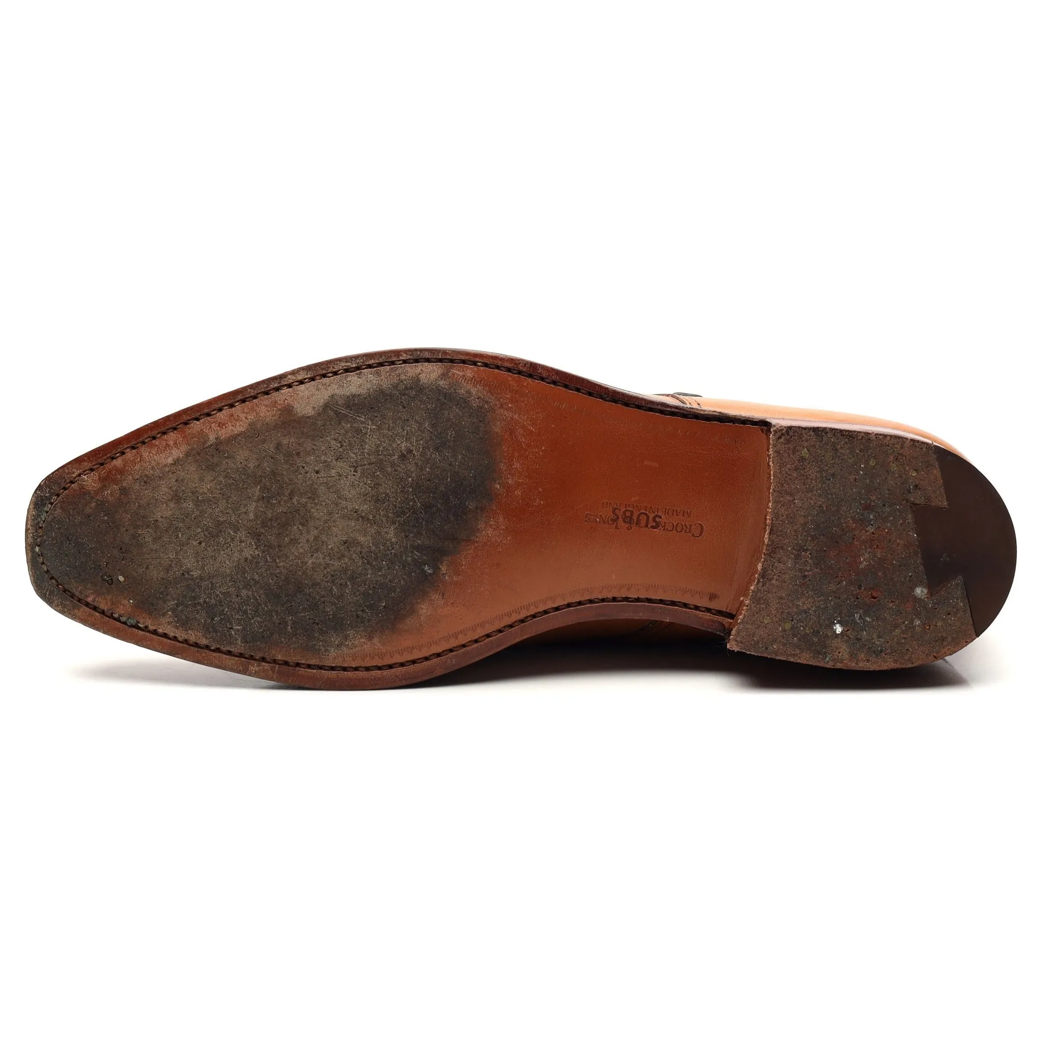Rose & Born Tan Brown Leather Double Monk Strap UK 7.5 E