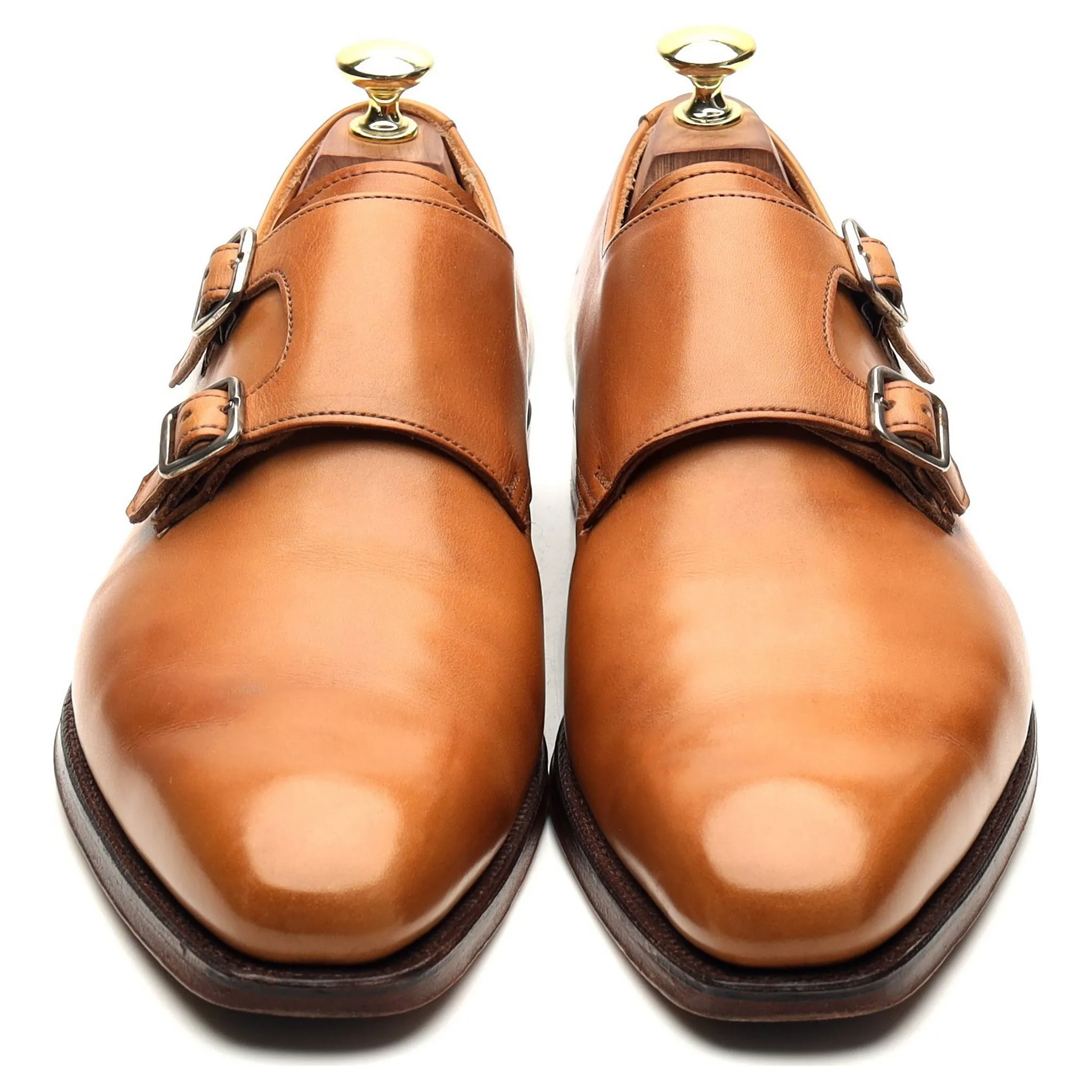 Rose & Born Tan Brown Leather Double Monk Strap UK 7.5 E