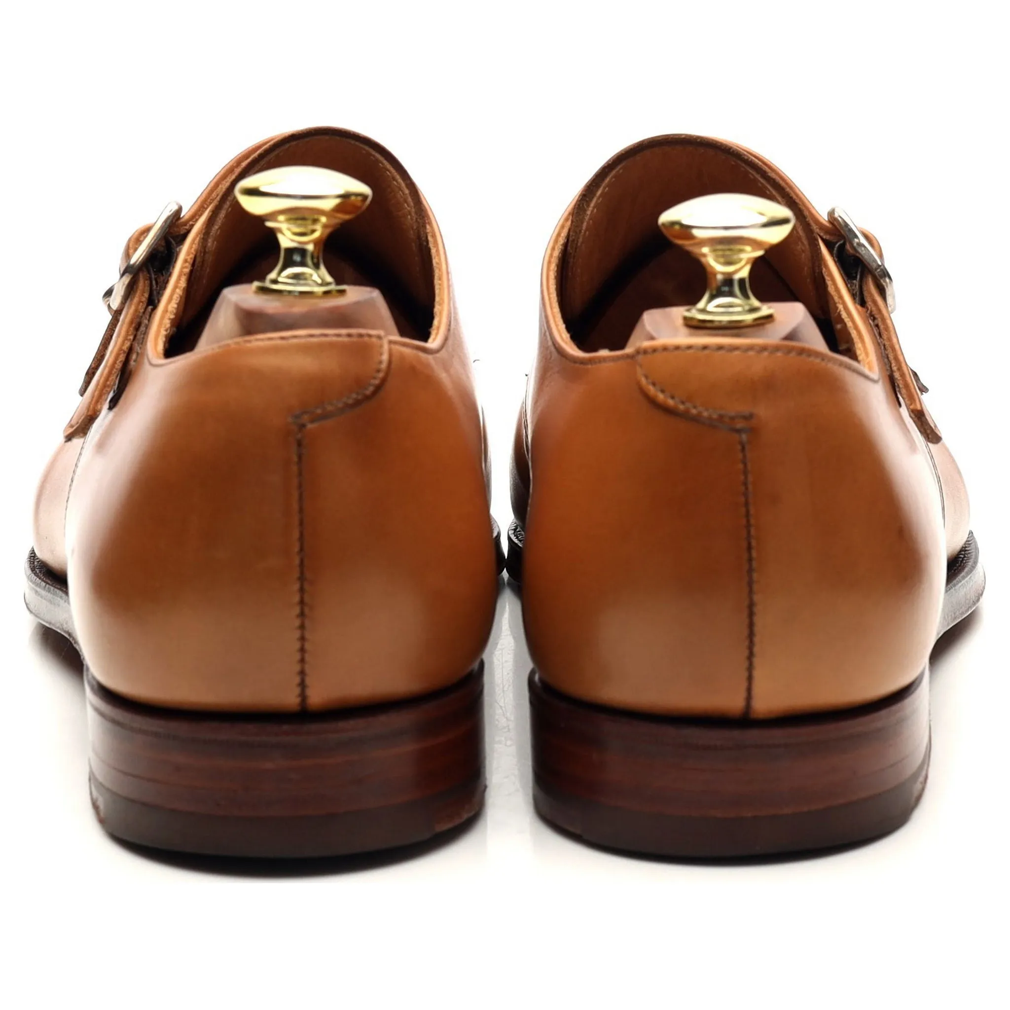 Rose & Born Tan Brown Leather Double Monk Strap UK 7.5 E
