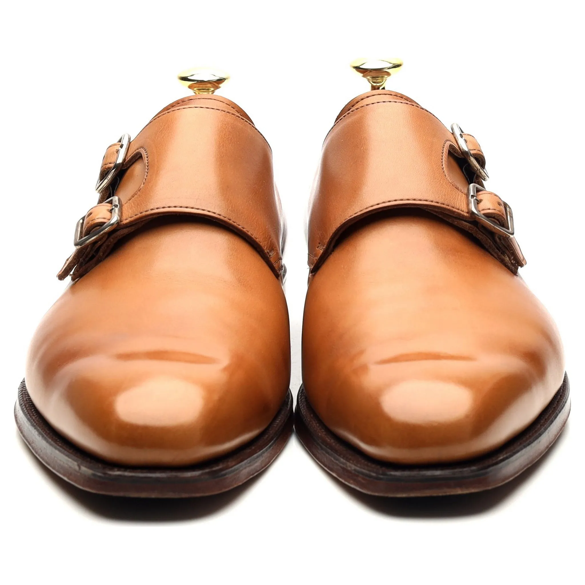 Rose & Born Tan Brown Leather Double Monk Strap UK 7.5 E