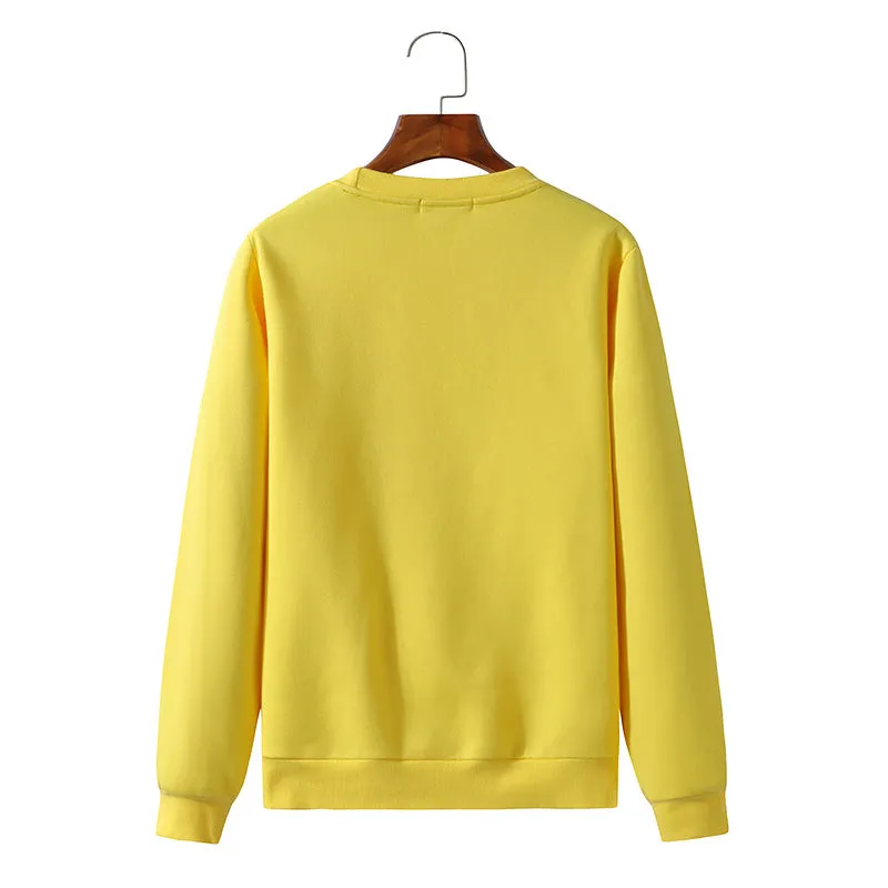 Round Neck Cat Printed Long Sleeved Sweatshirt