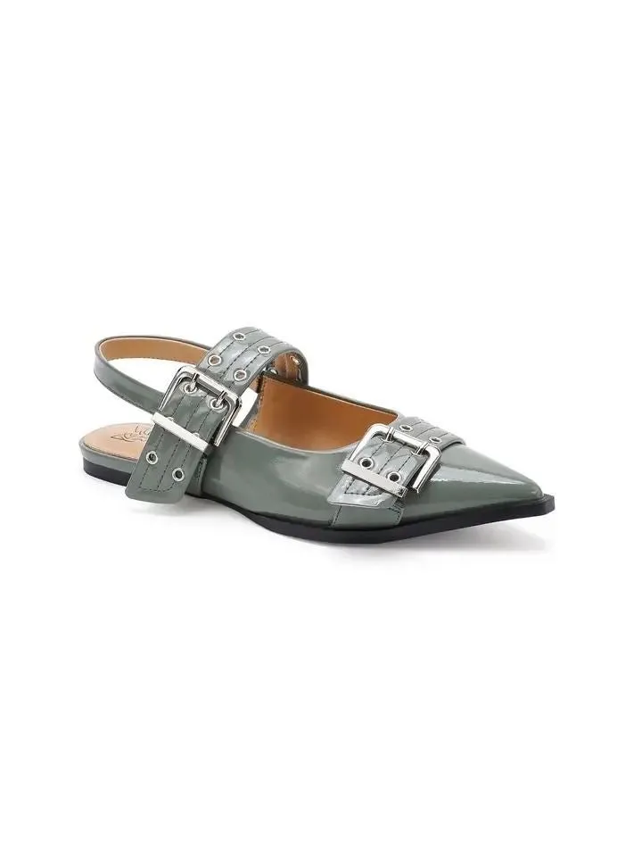 Sage Buckle Strap Slingback