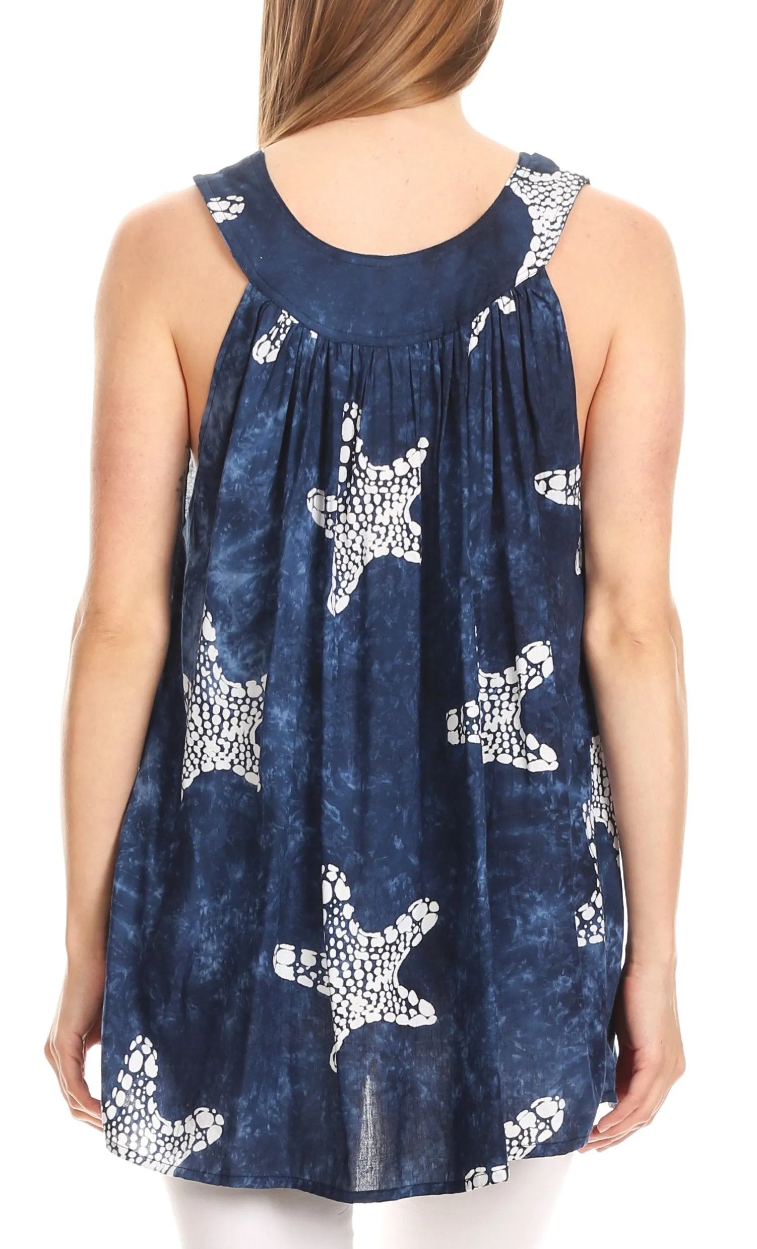 Sakkas Ester Casual Everyday Summer Tie-dye Tank Top V-neck Sleeveless