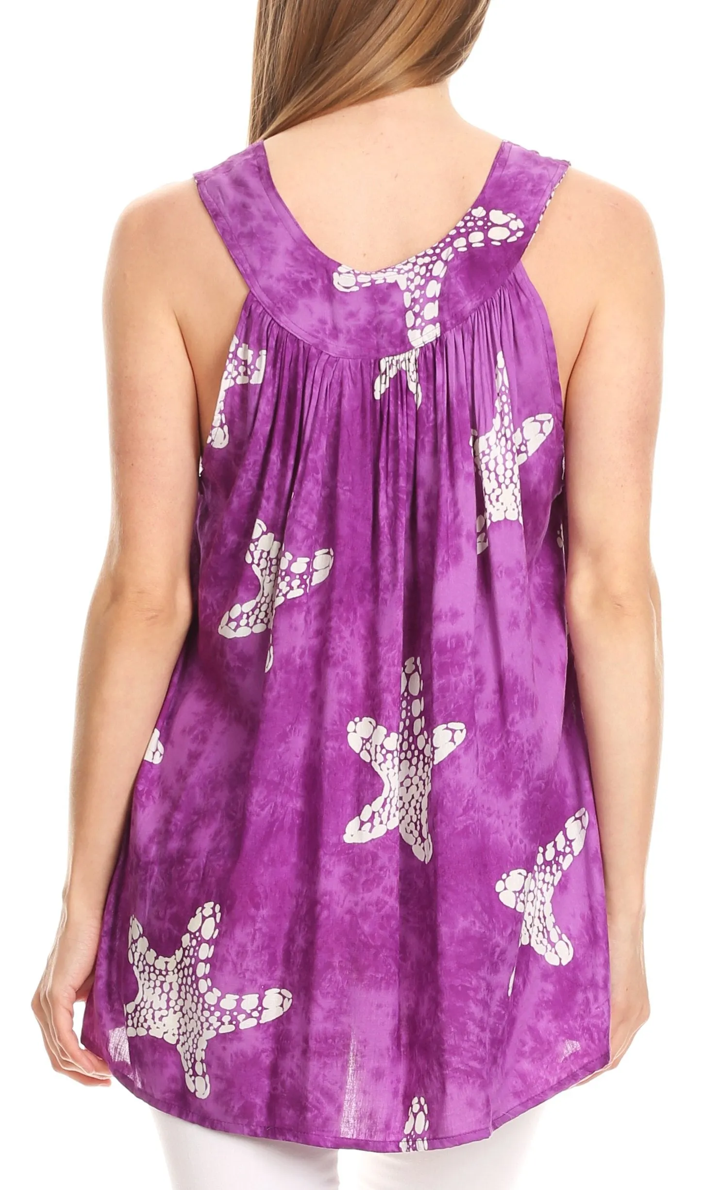Sakkas Ester Casual Everyday Summer Tie-dye Tank Top V-neck Sleeveless
