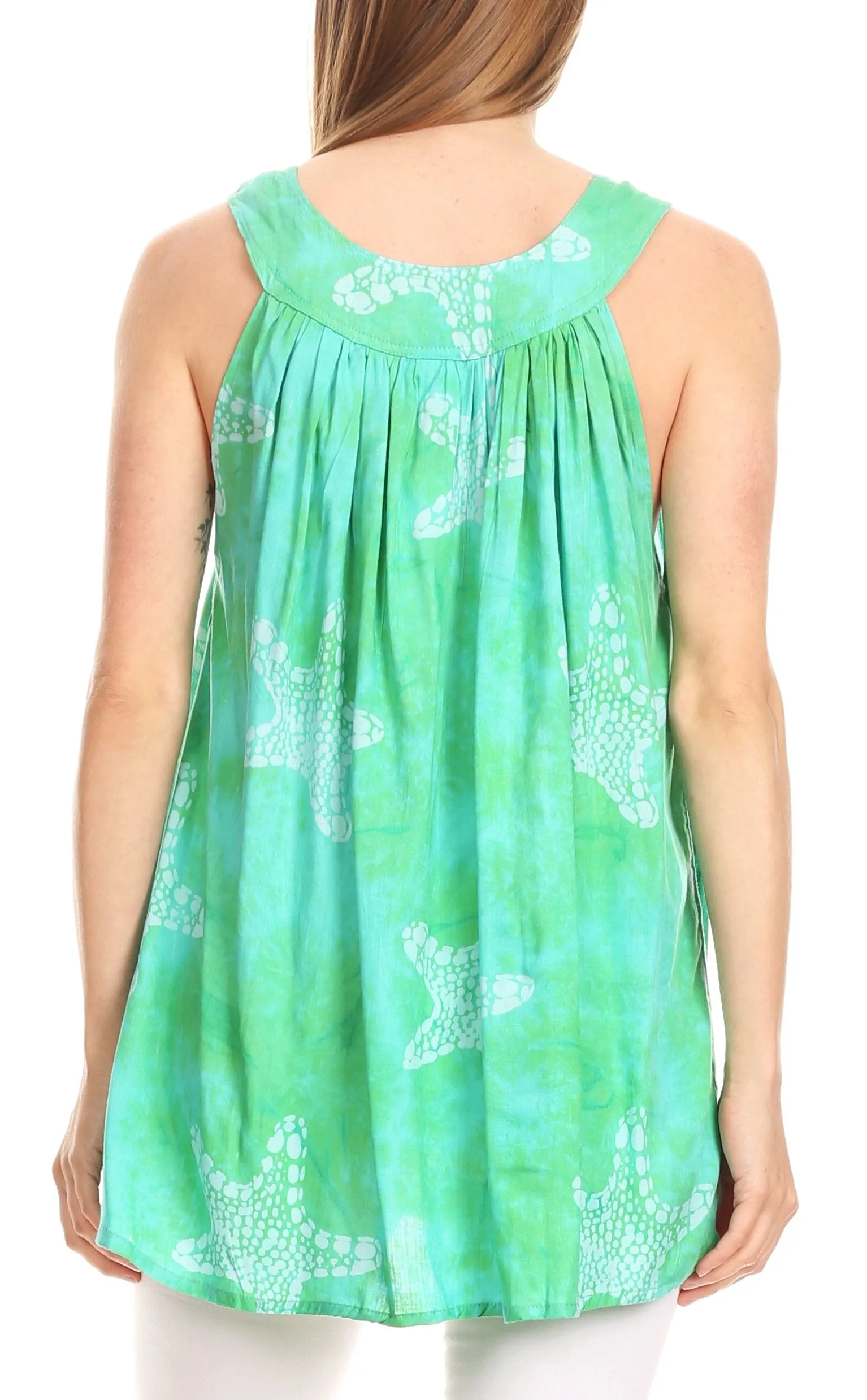 Sakkas Ester Casual Everyday Summer Tie-dye Tank Top V-neck Sleeveless