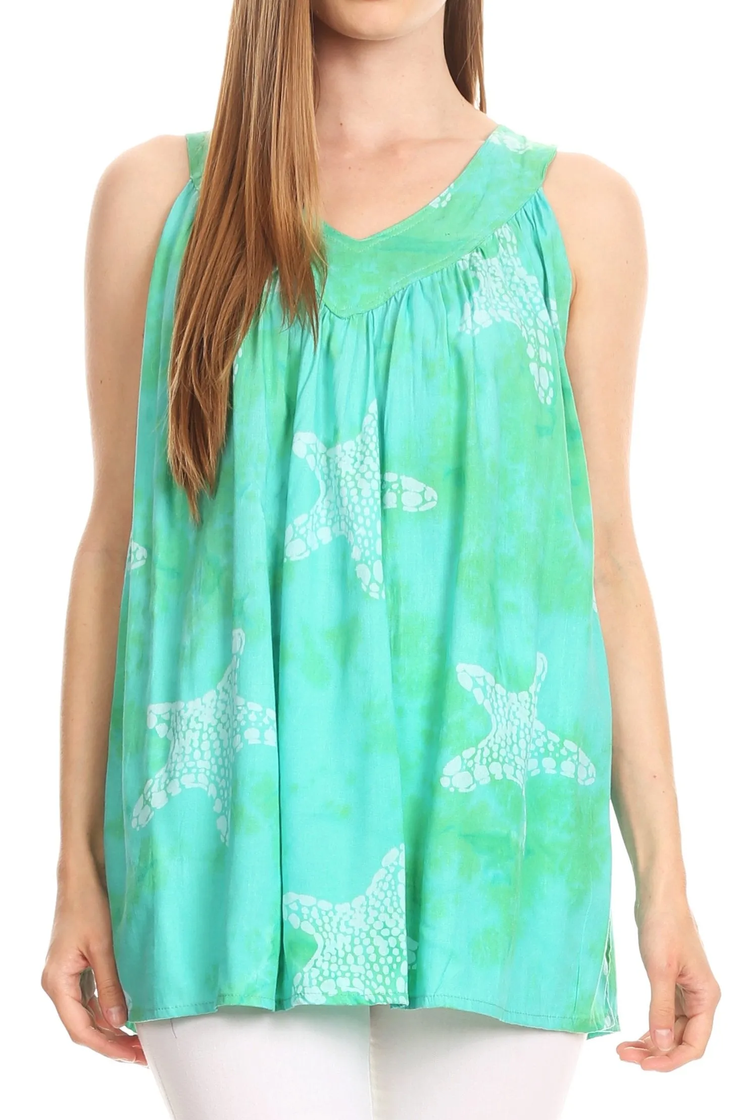 Sakkas Ester Casual Everyday Summer Tie-dye Tank Top V-neck Sleeveless