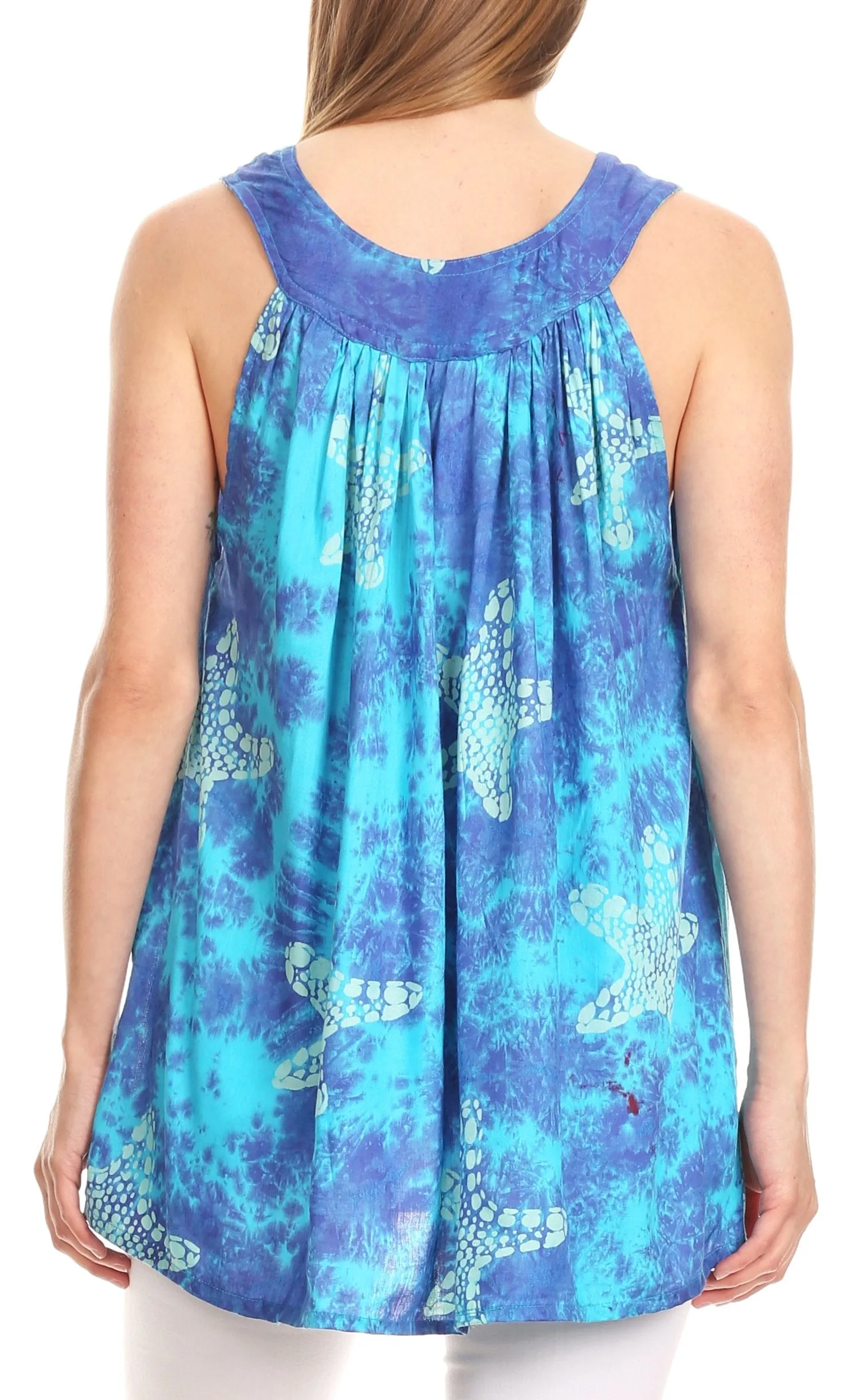 Sakkas Ester Casual Everyday Summer Tie-dye Tank Top V-neck Sleeveless