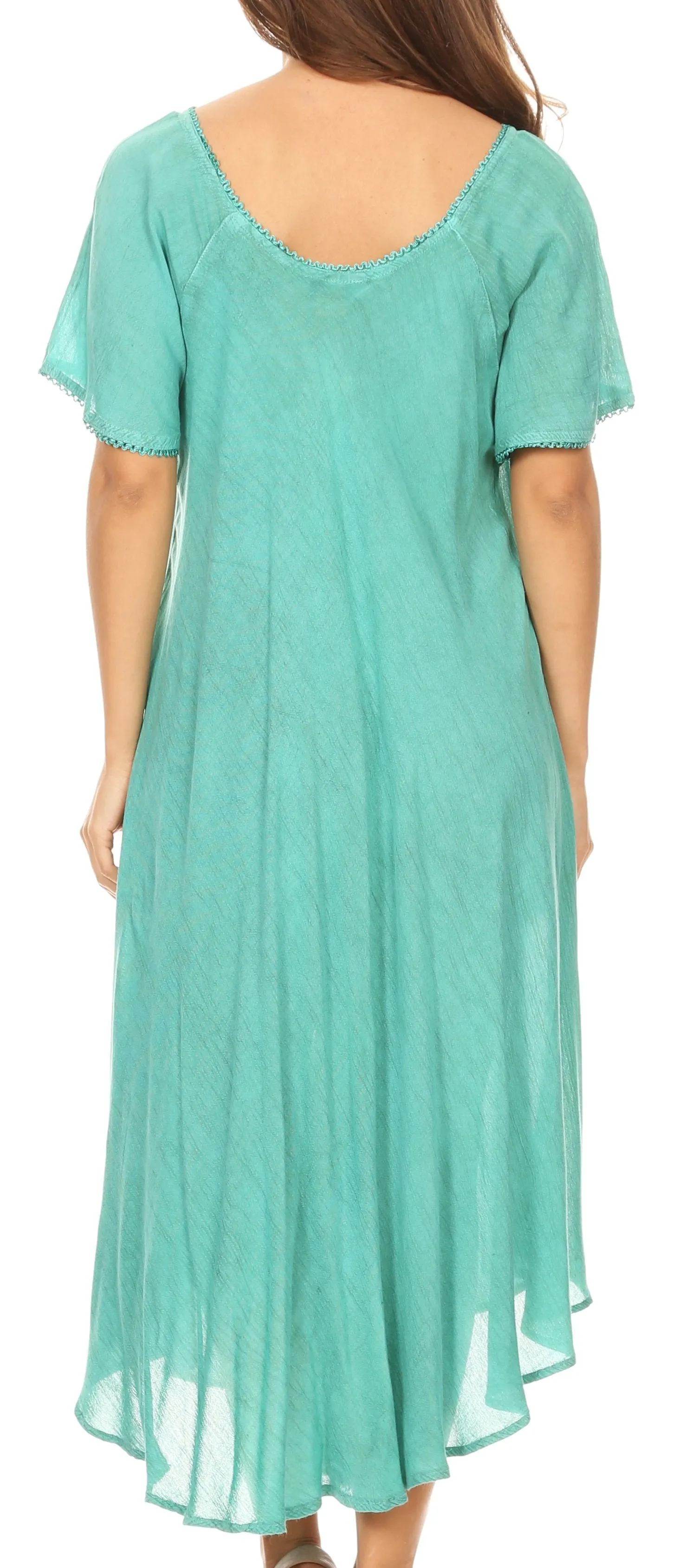 Sakkas Lida Womens Everyday Summer Relaxed Dress with Short Sleeves & Block Print