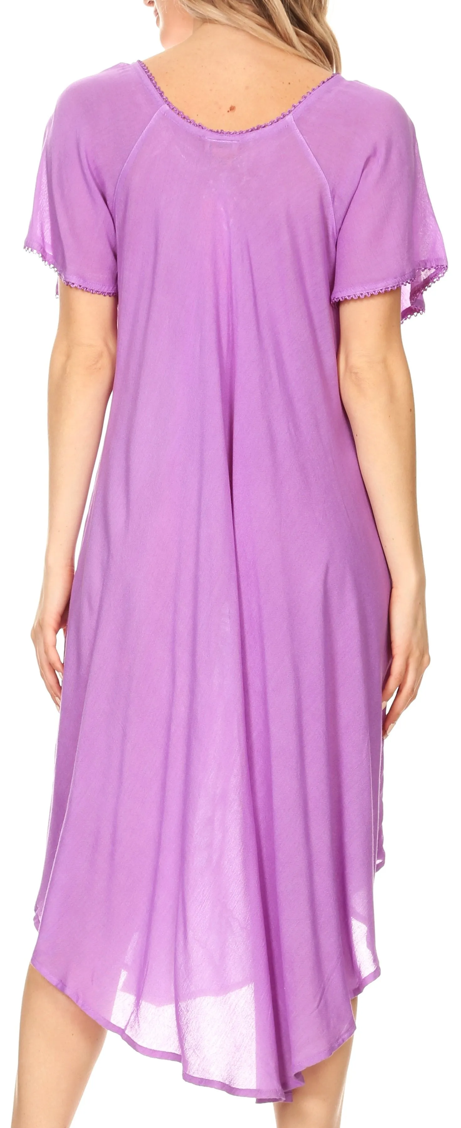 Sakkas Lida Womens Everyday Summer Relaxed Dress with Short Sleeves & Block Print