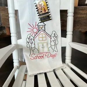 School Days Hand a embroidered Towel