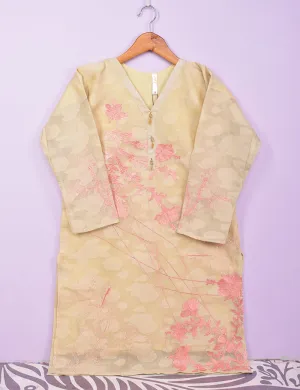 Semi Formal Jacquard Cotton Stitched Embroidered Kurti - (TS-087A-Skin)
