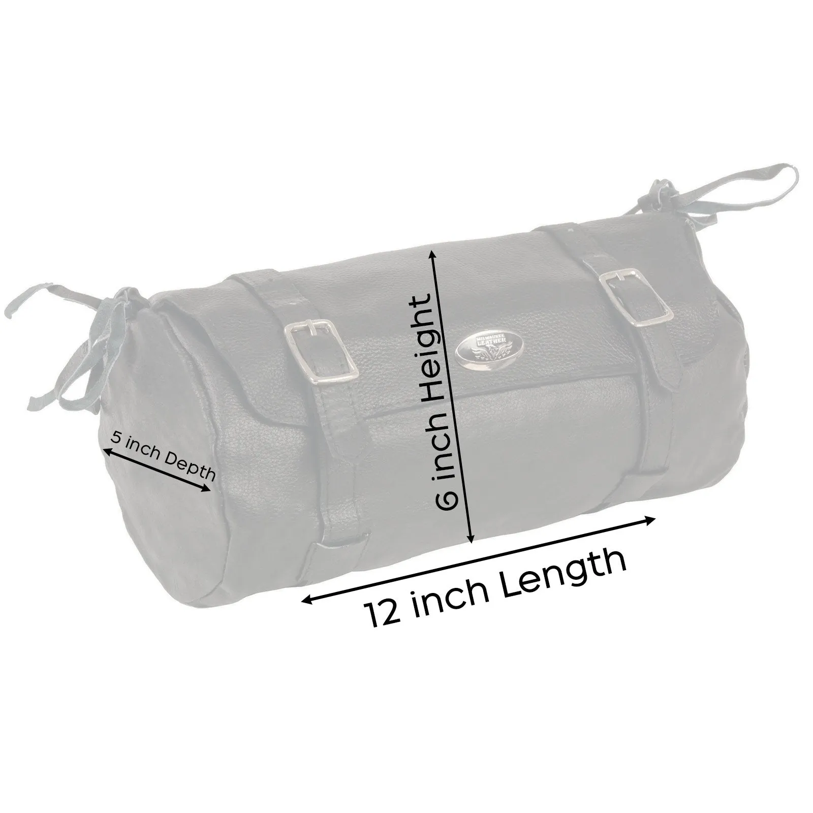 SH502BAG Black Extra Large Soft Leather Double Buckle Tool Pouch