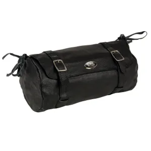 SH502BAG Black Extra Large Soft Leather Double Buckle Tool Pouch