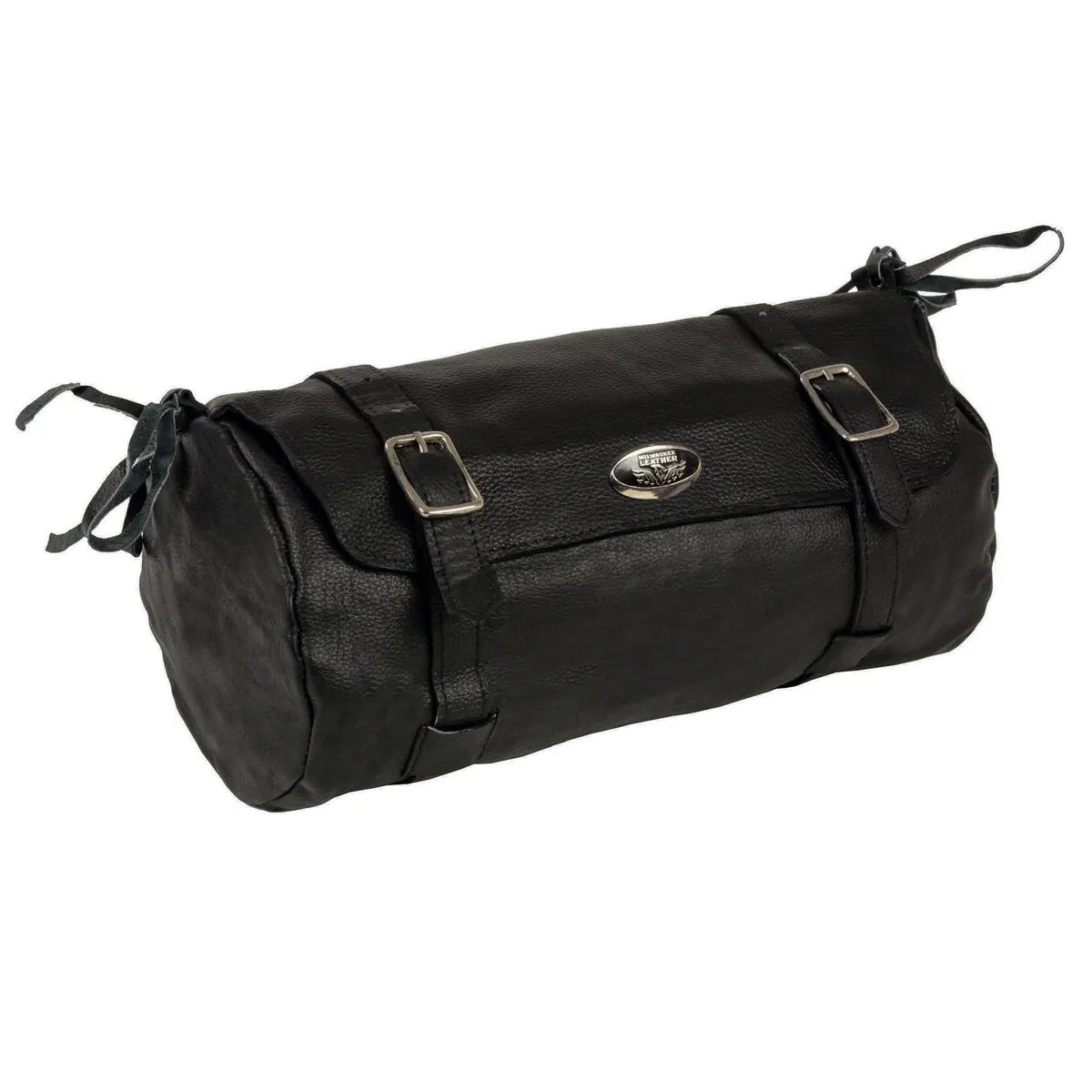 SH502BAG Black Extra Large Soft Leather Double Buckle Tool Pouch