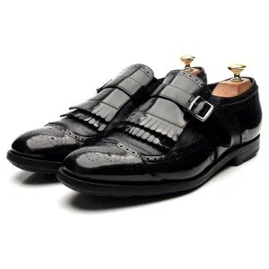 'Shanghai' Black Leather Monk Strap UK 8 F