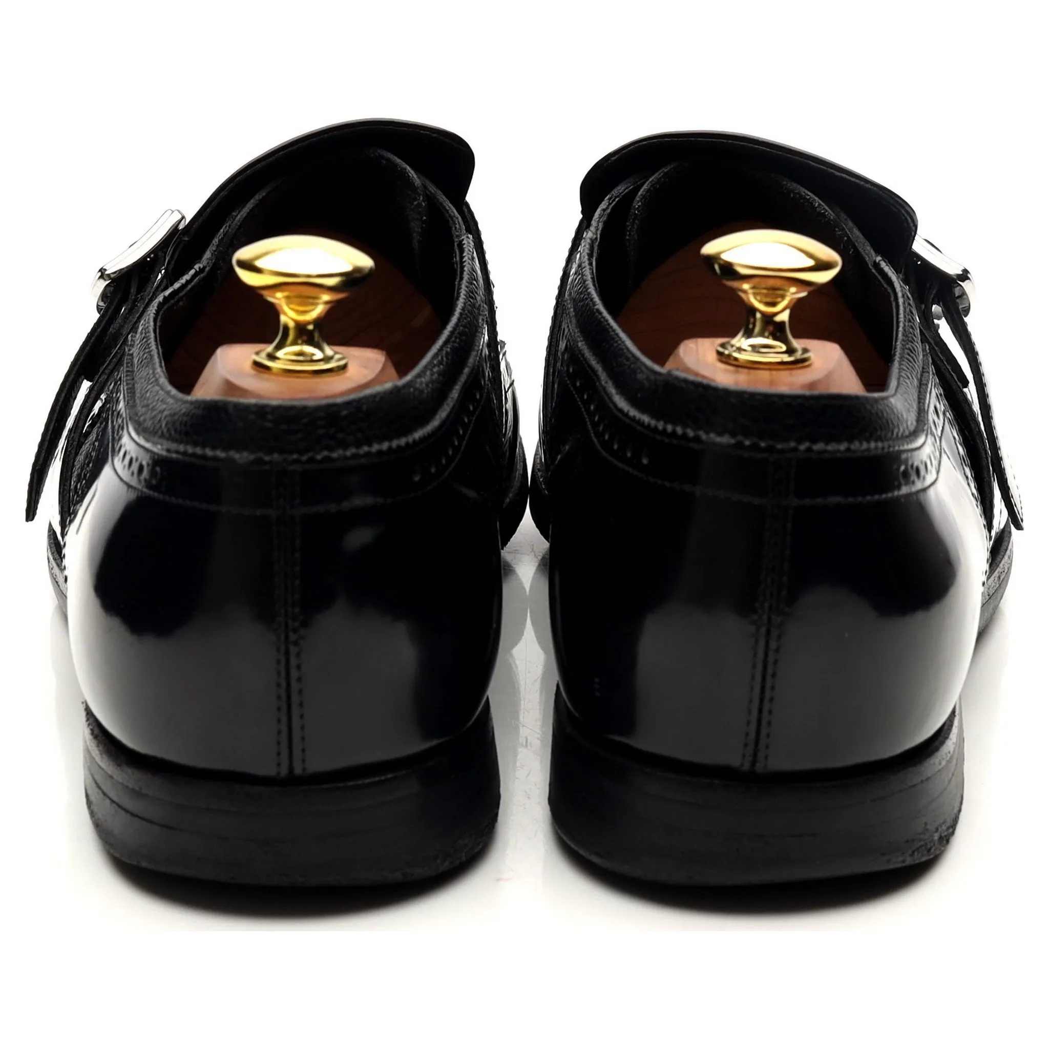 'Shanghai' Black Leather Monk Strap UK 8 F
