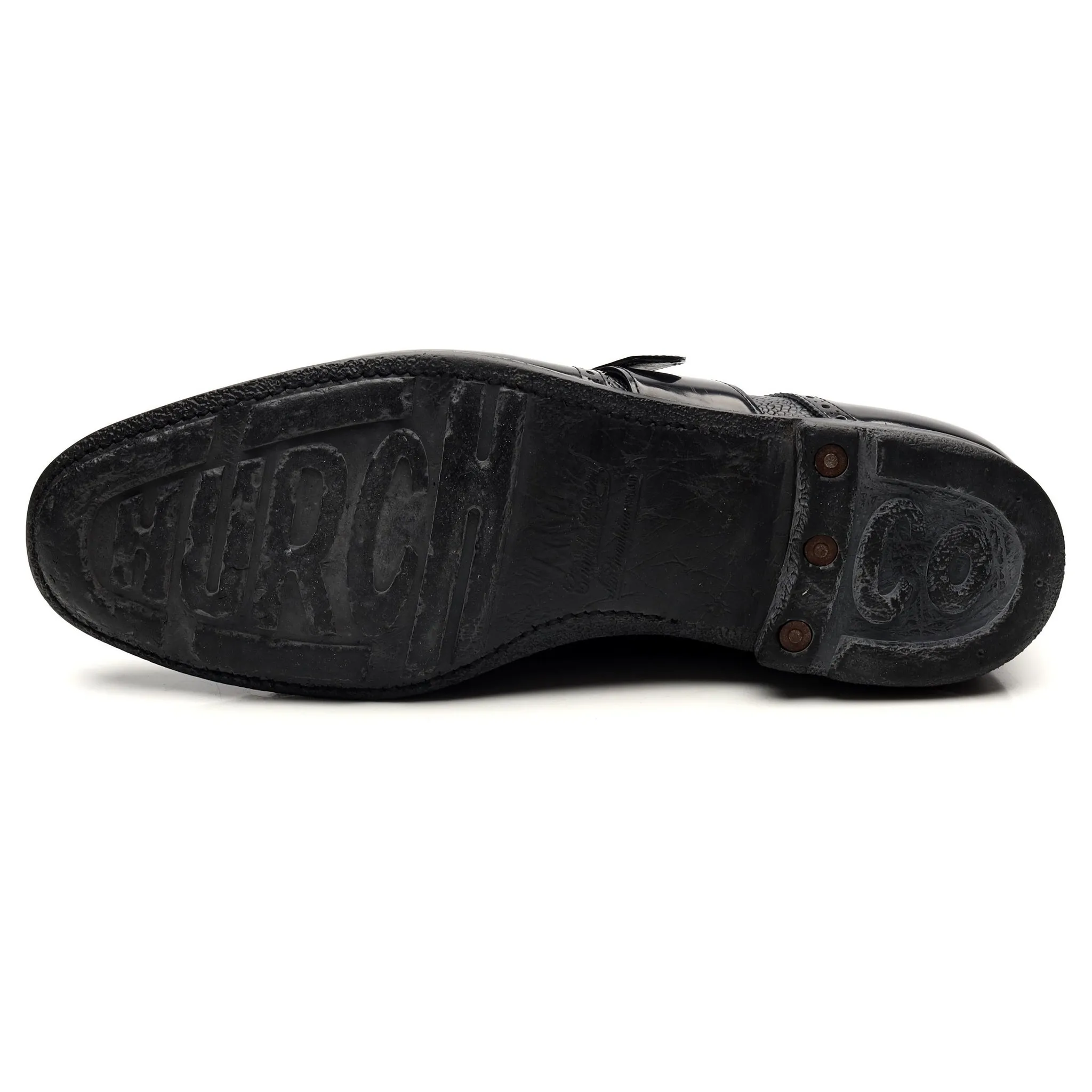 'Shanghai' Black Leather Monk Strap UK 8 F